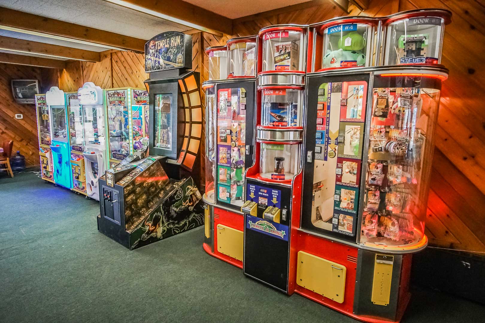 A colorful game room at VRI's Tanglwood Resort in Pennsylvania.